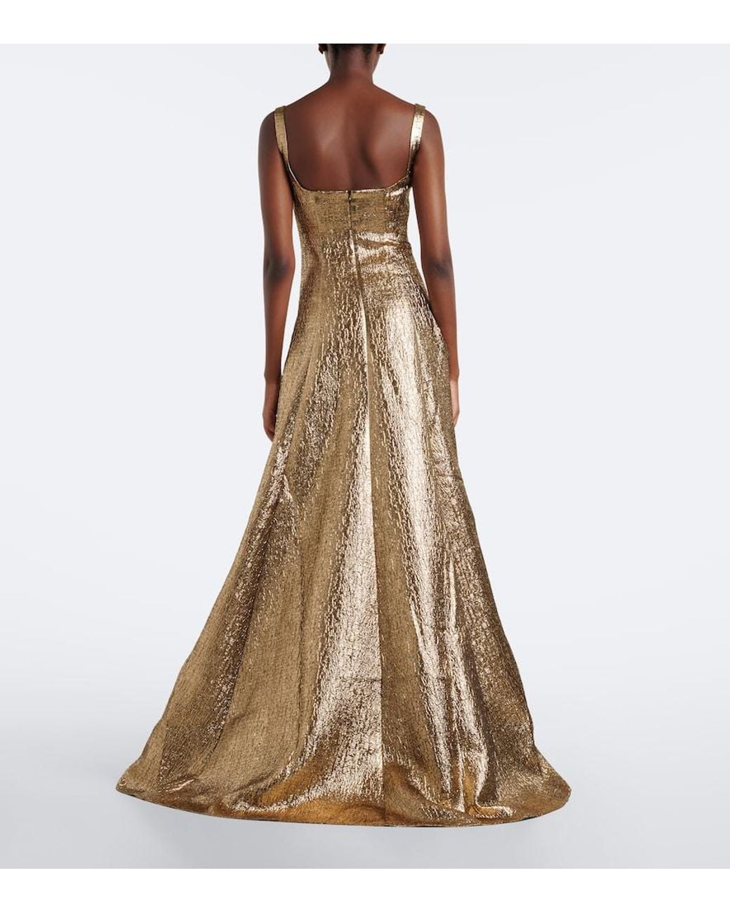 Roland Mouret Natural Lame Jacquard Gown