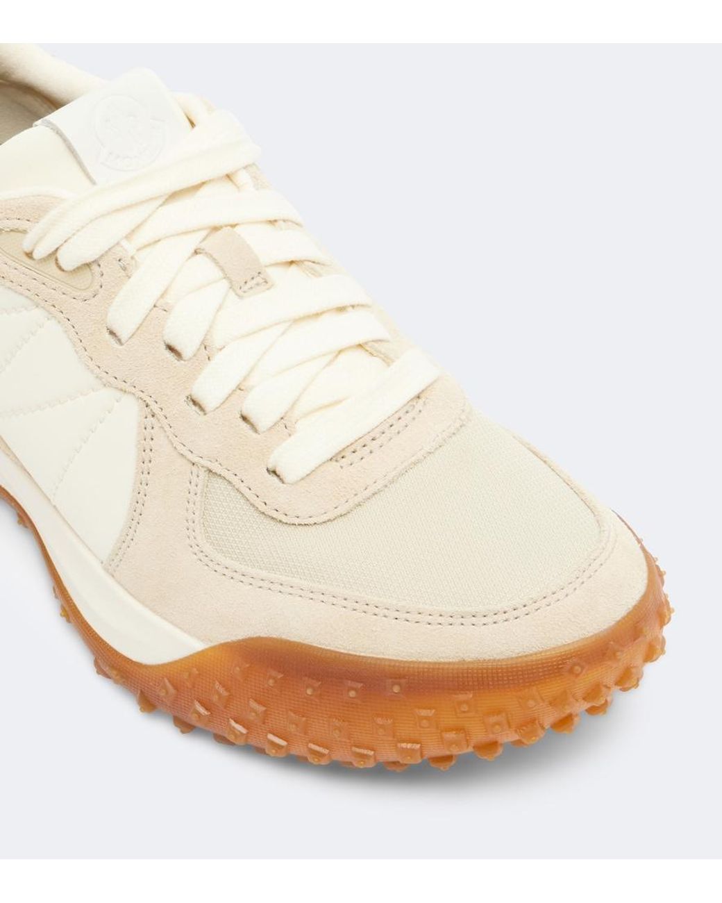 Moncler White Citytrek Suede-Trimmed Sneakers