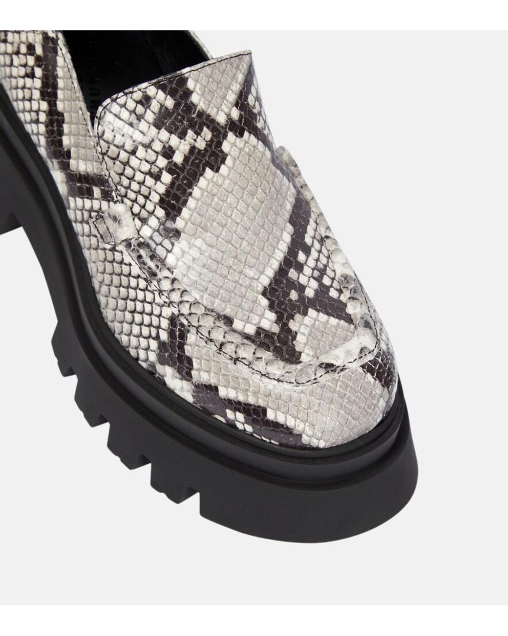 Dorothee Schumacher Black Printed Leather Platform Loafers