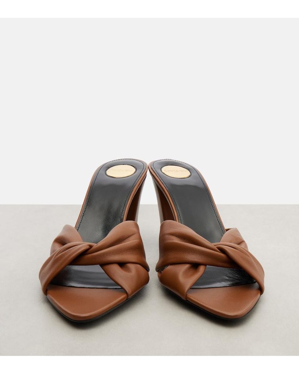 Saint Laurent Brown Franciane 75 Leather Mules