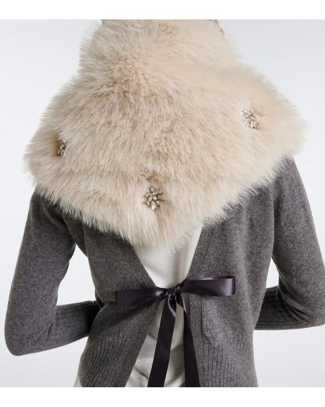 Bufanda Con Cristales Simone Rocha de color White