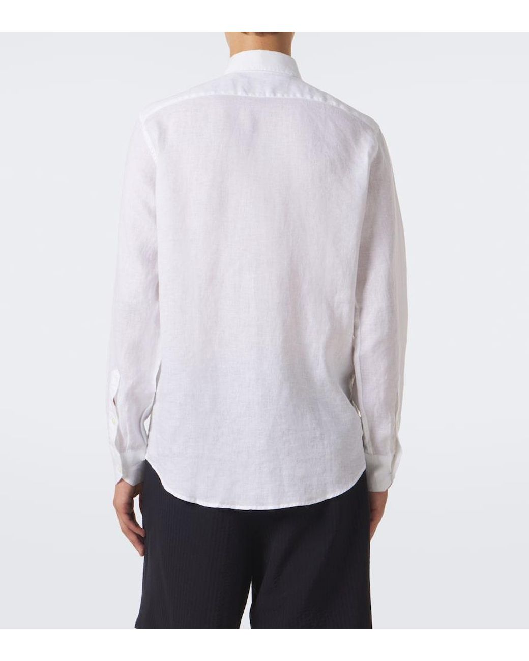 Frescobol Carioca White Antonio Long-Sleeved Linen Shirt for men