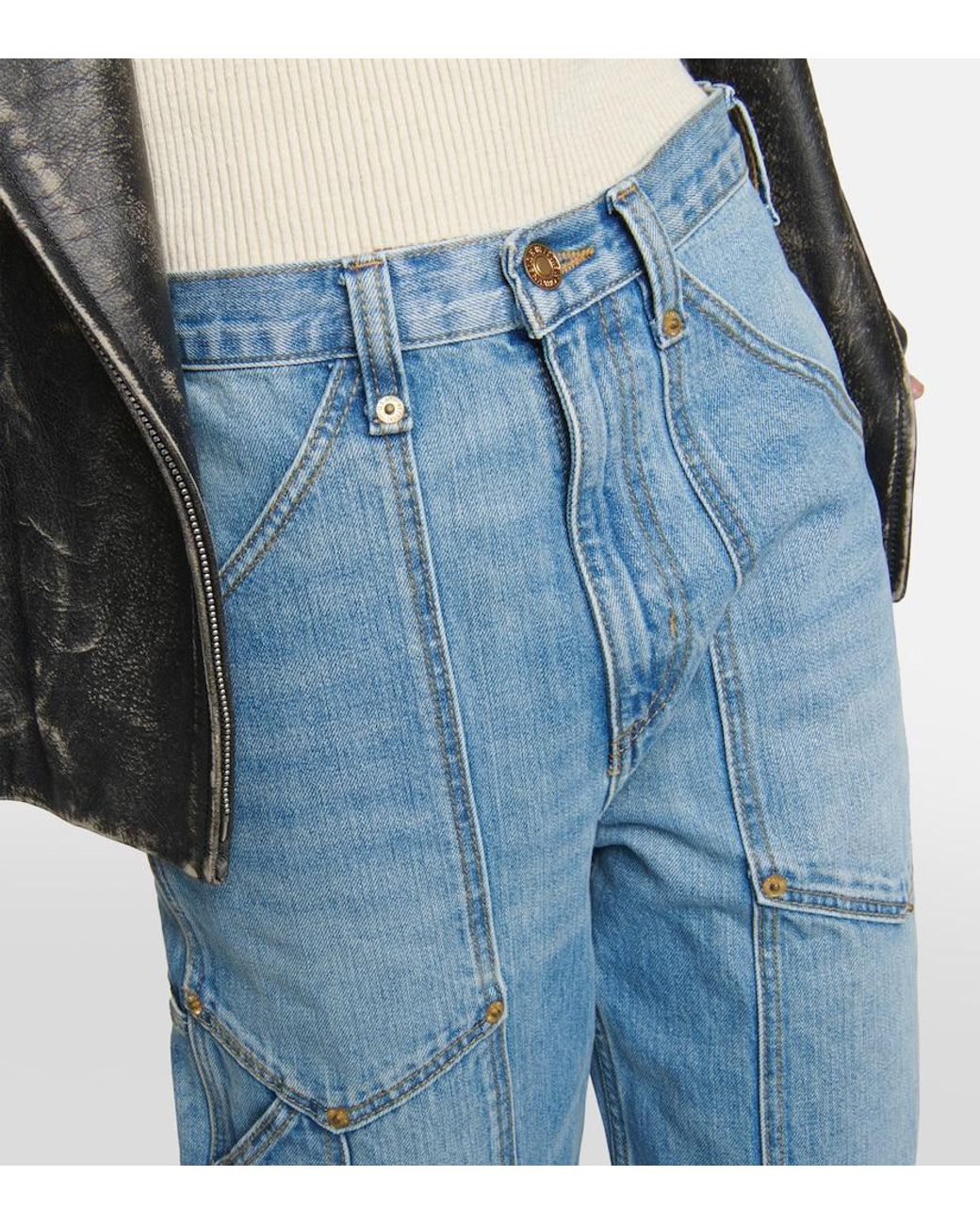 Re/done Blue Super High Workwear Jeans