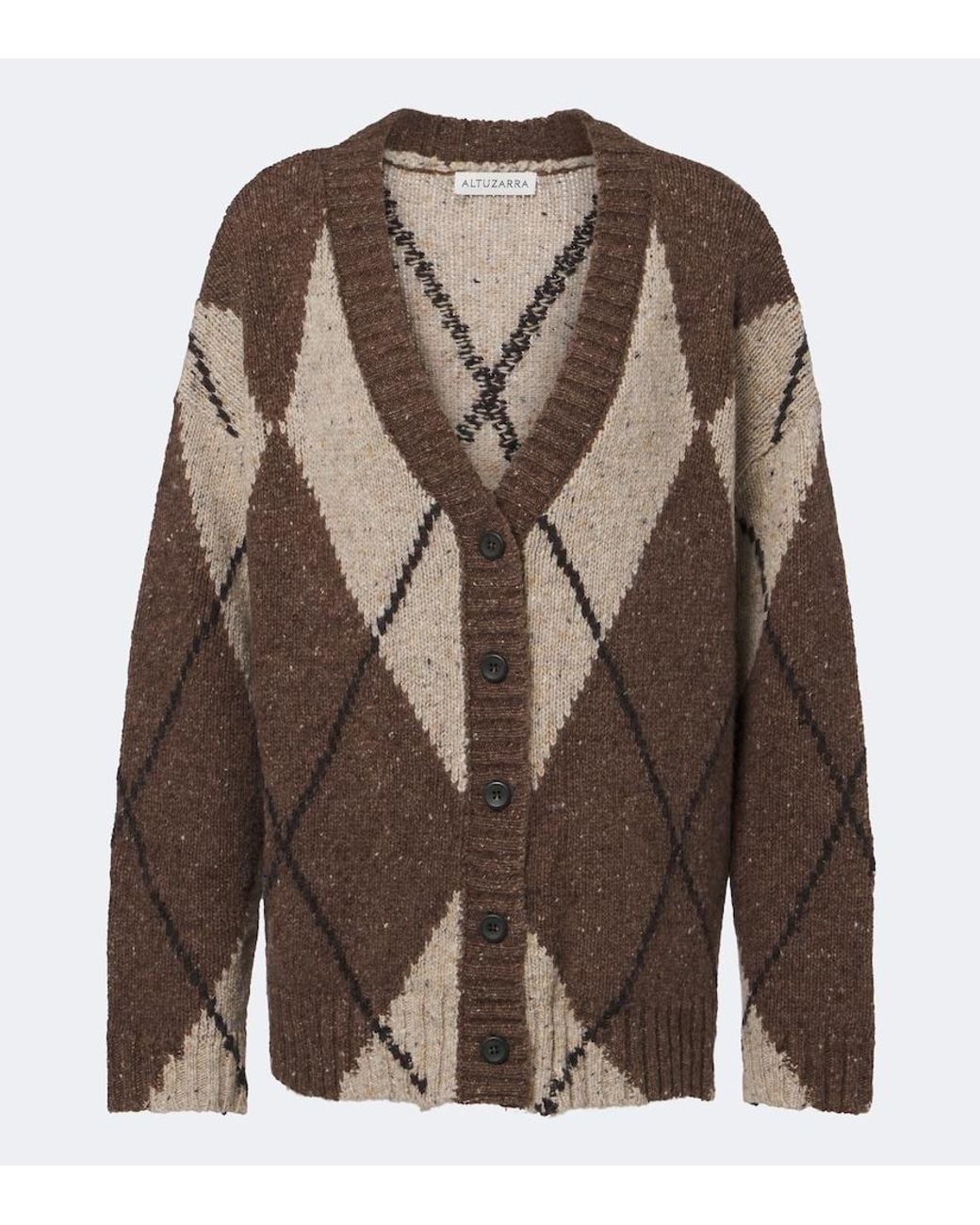Altuzarra Brown Ramblers Wool And Alpaca-Blend Cardigan