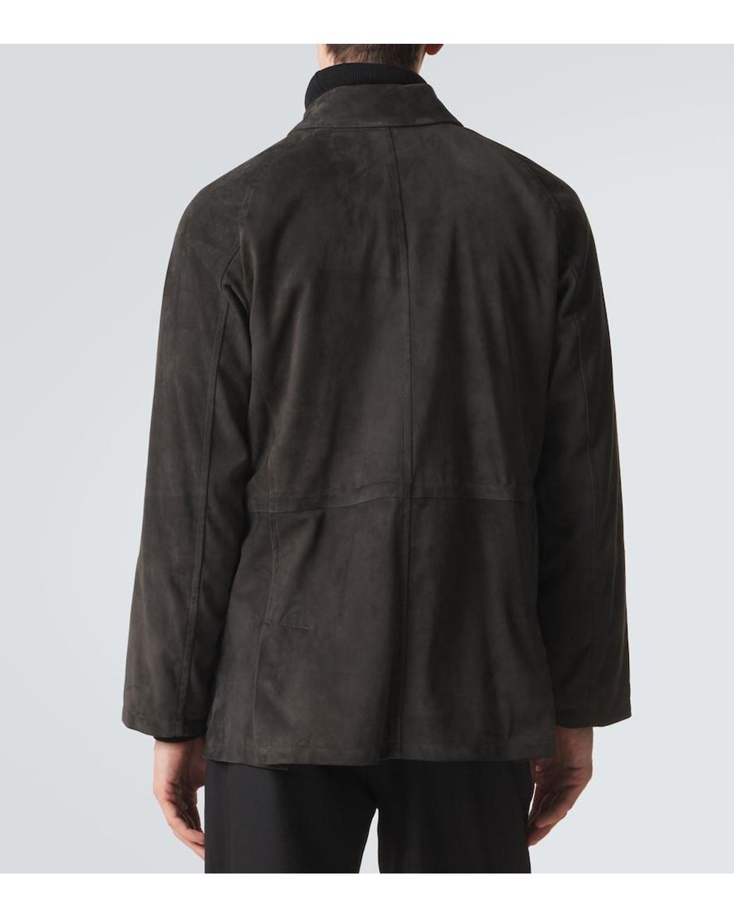 Saman Amel Jacke City Aus Veloursleder in Black für Herren