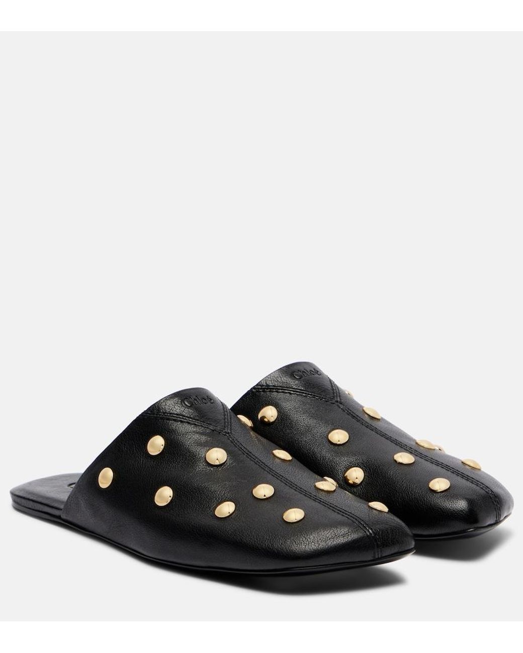Chloé Black Leather Clogs 'Rita'