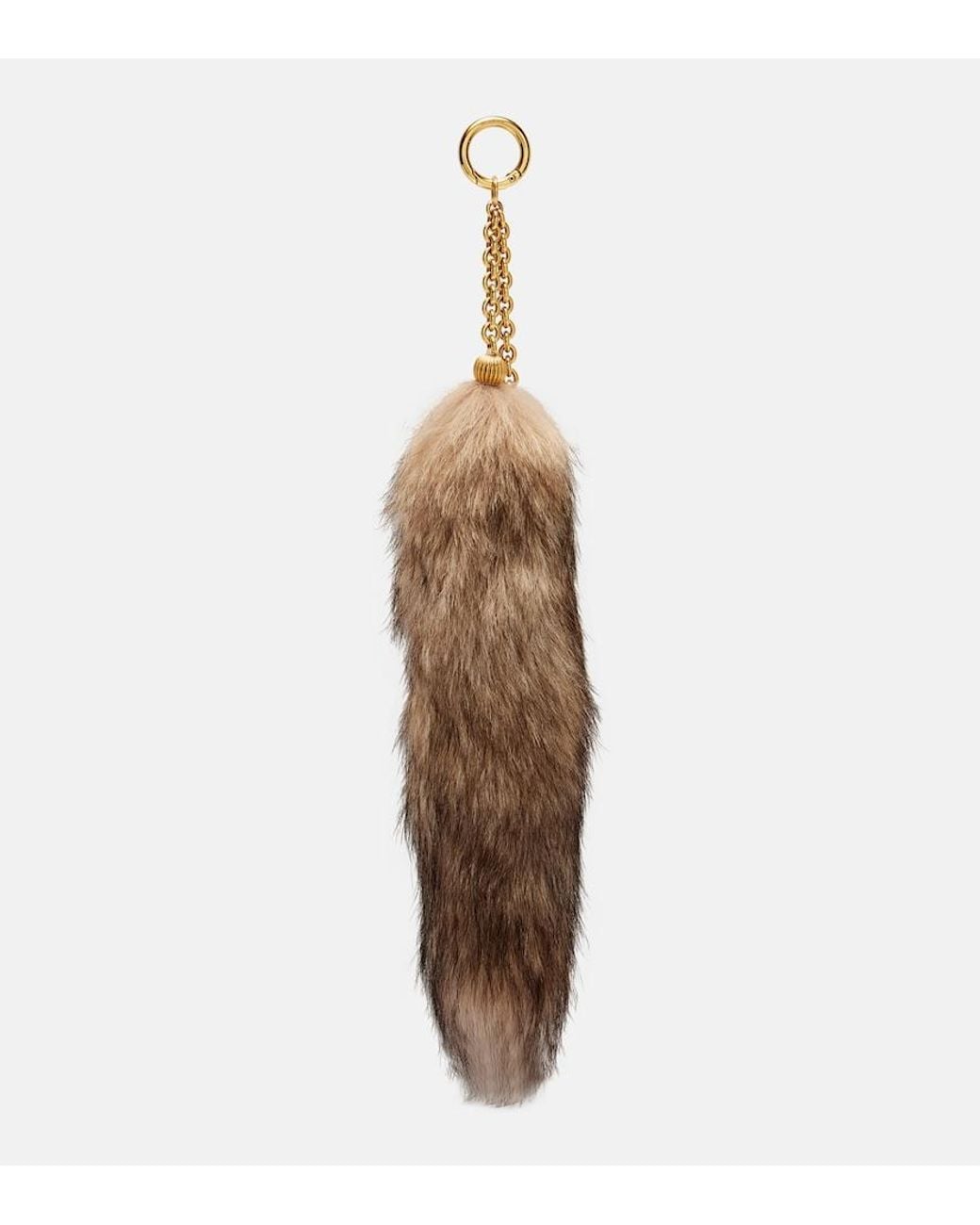 Chloé Brown Treasure Tails Shearling Bag Charm