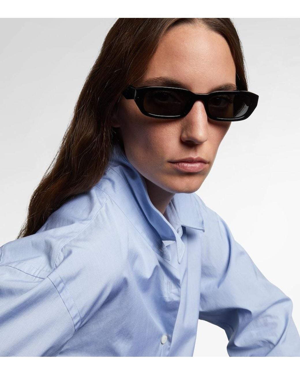 Prada Gray Rectangular Sunglasses
