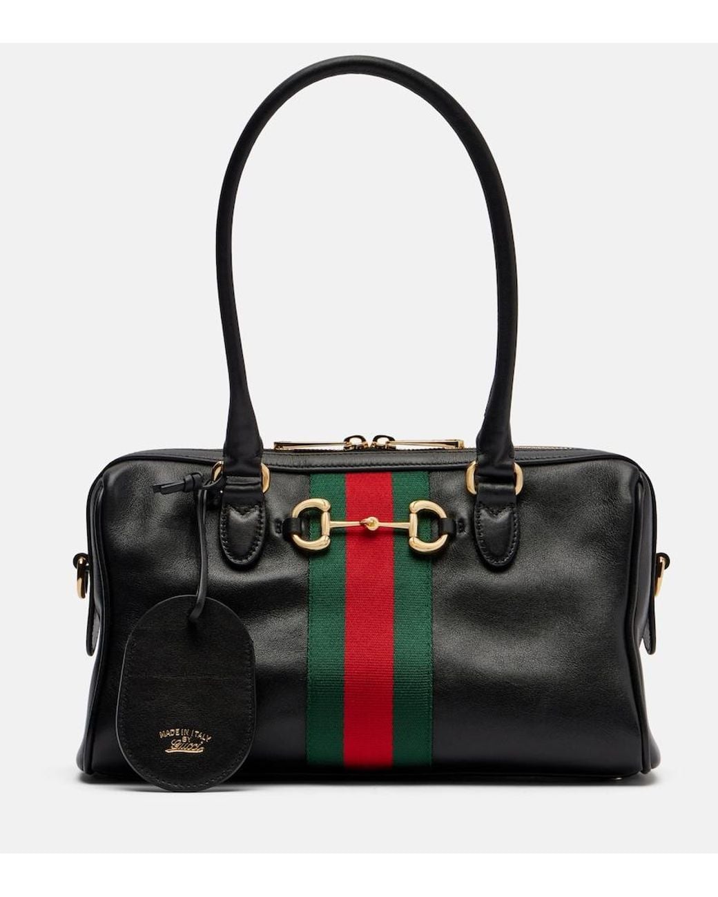 Gucci Black Borsetto Medium Leather Shoulder Bag