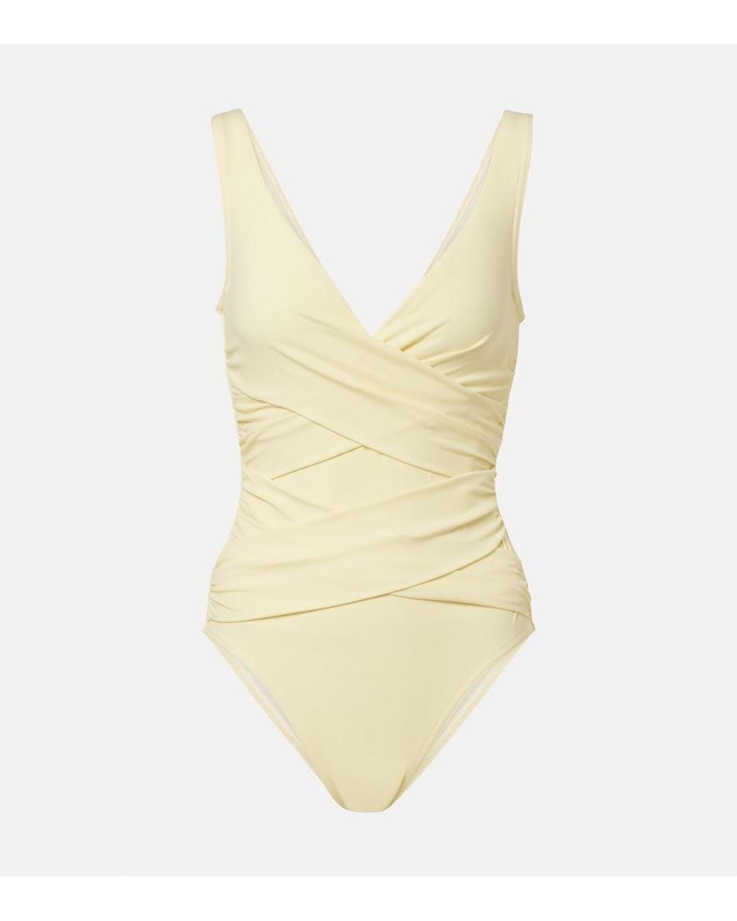 Karla Colletto Yellow Draped Swimsuit