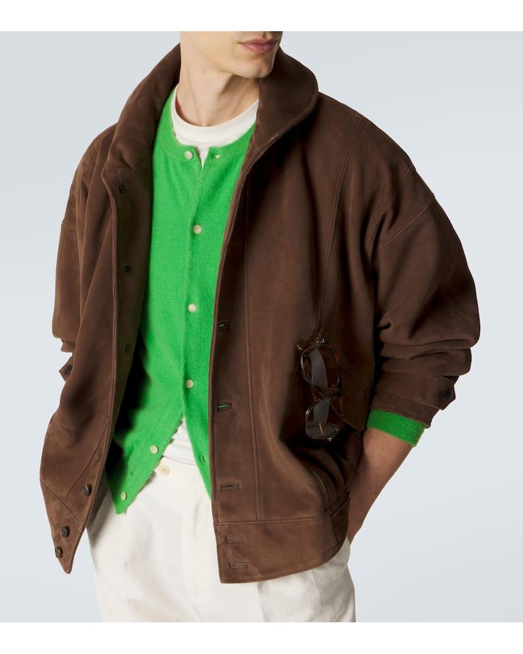 Cardigan di Auralee in Green da Uomo