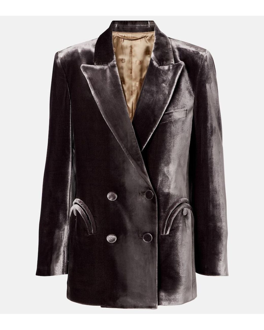 Blazé Milano Black Everynight Double-Breasted Velvet Blazer