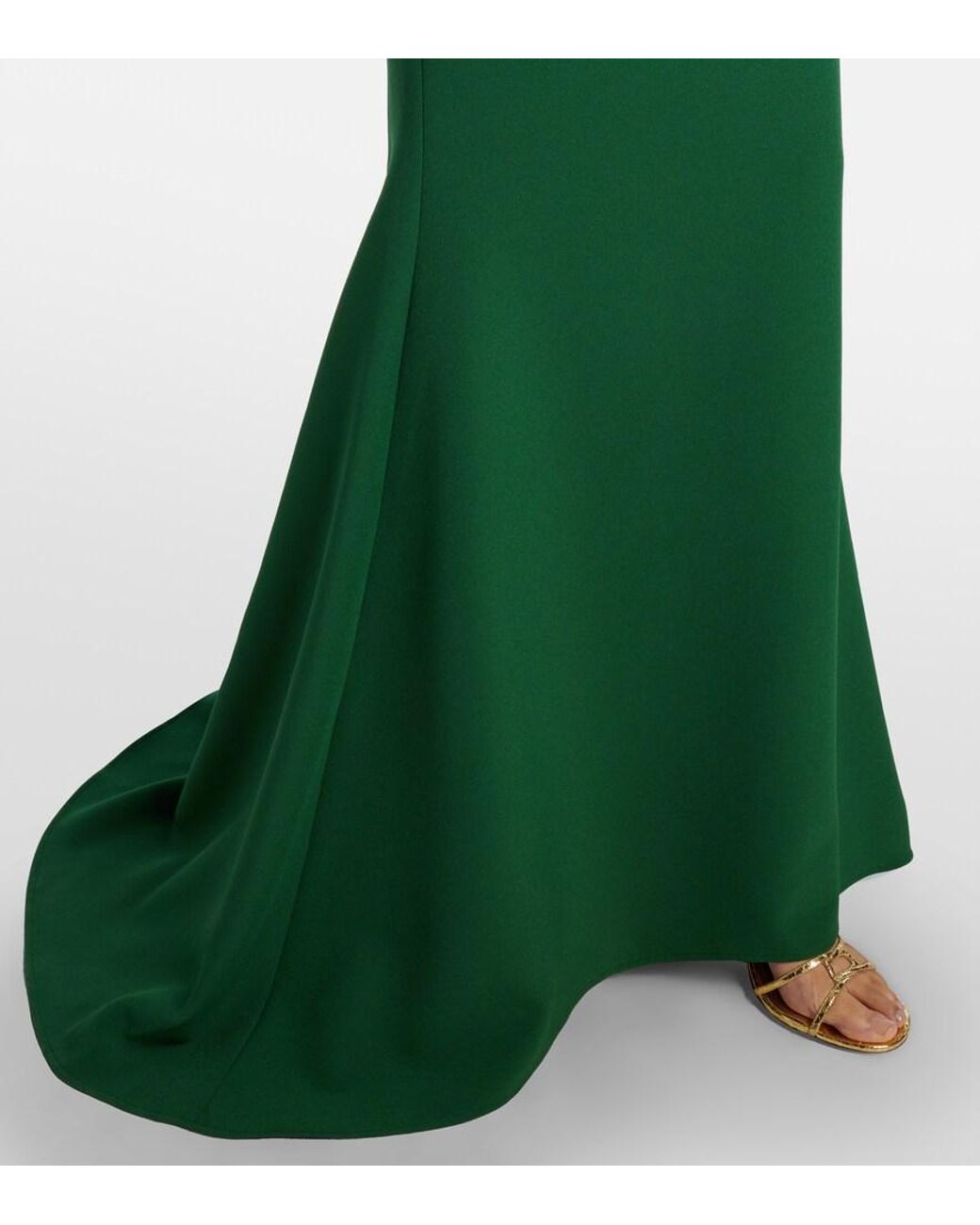 Safiyaa Green Clemenza Crepe Gown