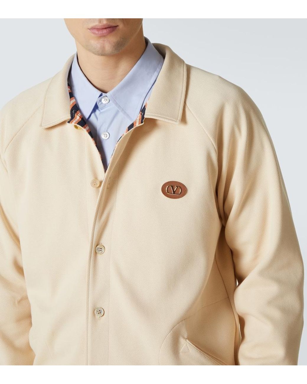Valentino Natural Cotton-Blend Cardigan for men