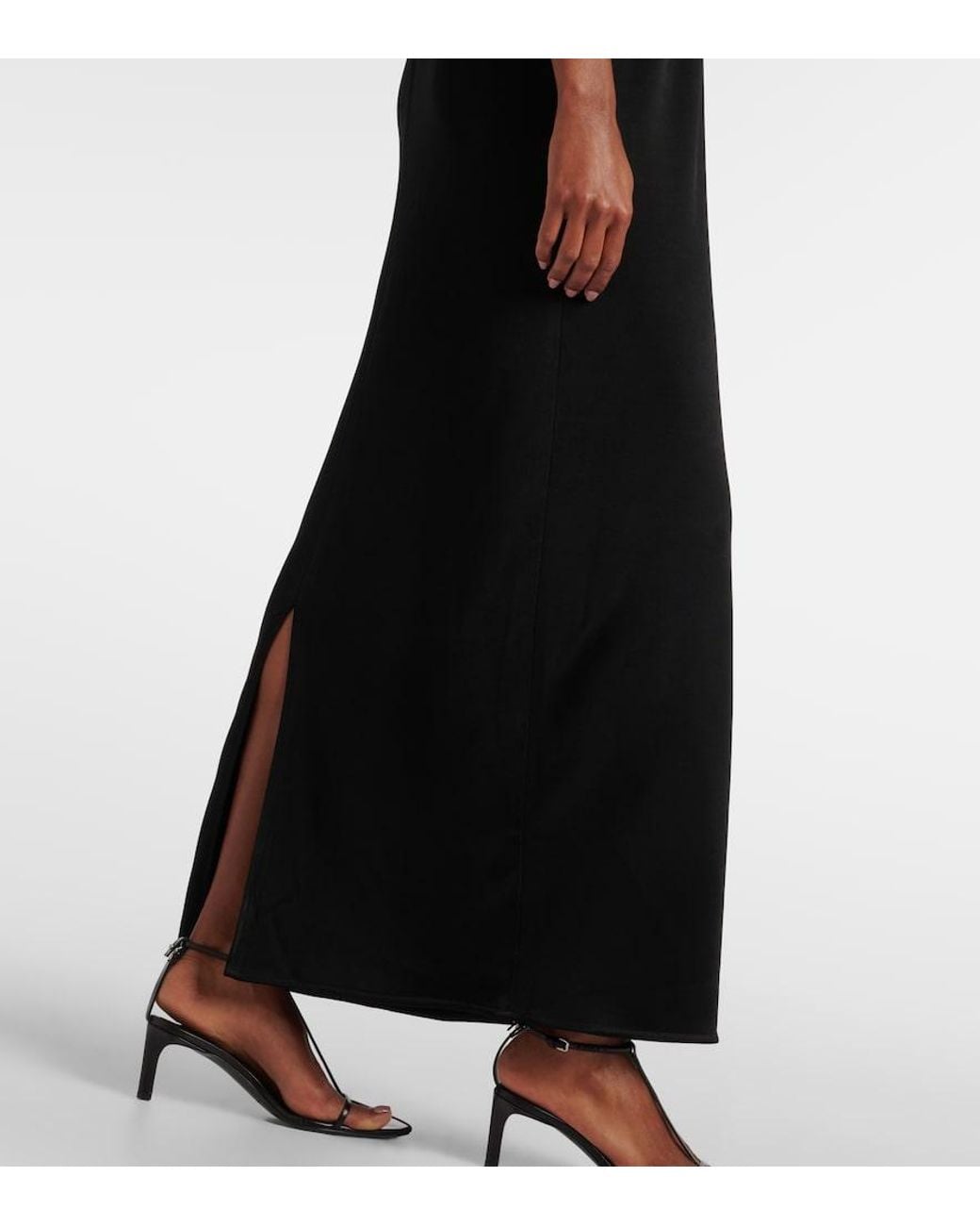 Jil Sander Black Tie-Detail Midi Dress