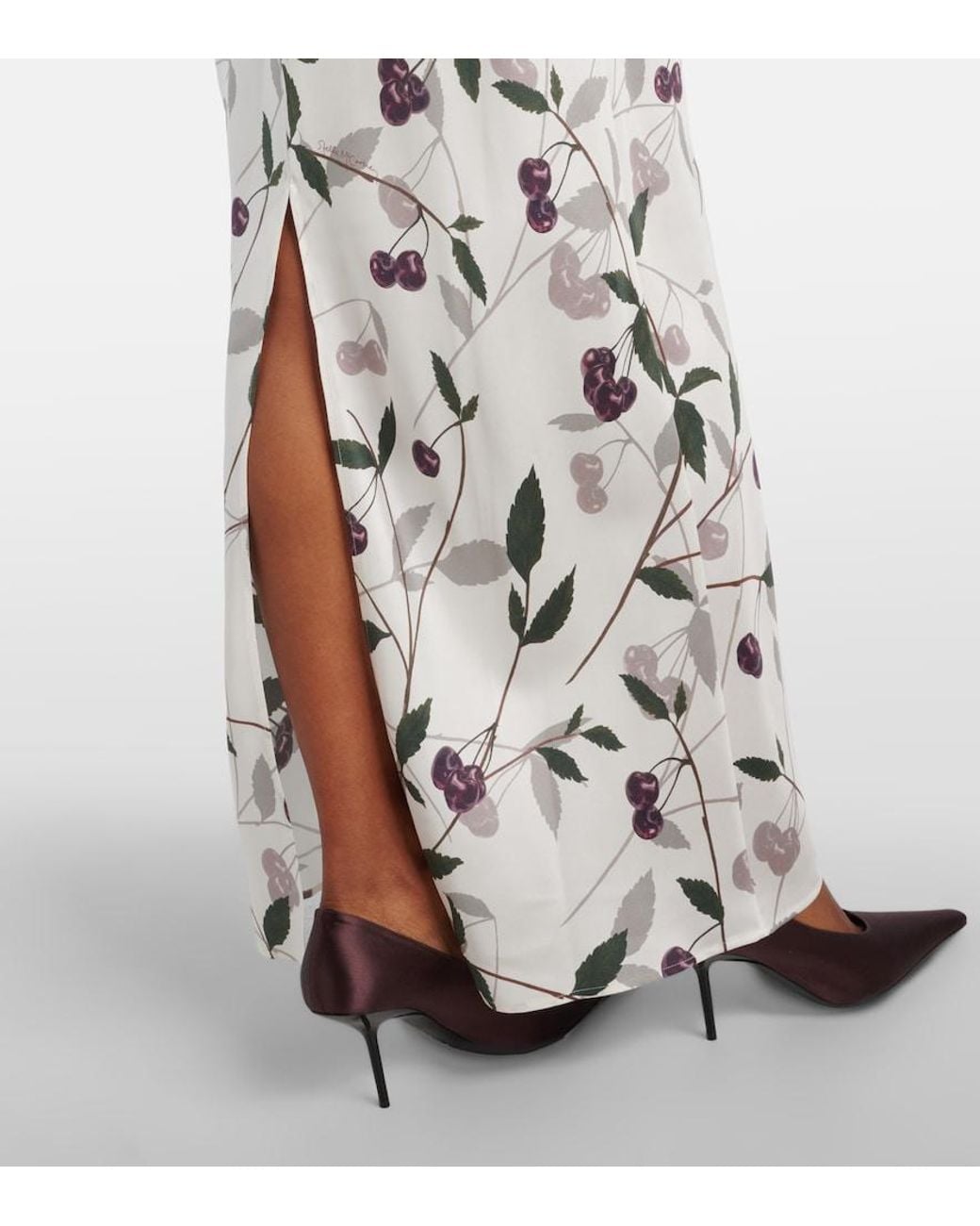 Stella McCartney White Printed Silk Maxi Dress