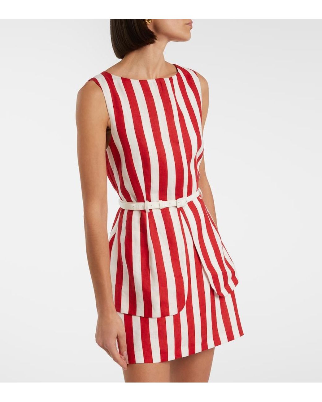 Posse Red Pamela Belted Striped Linen Vest