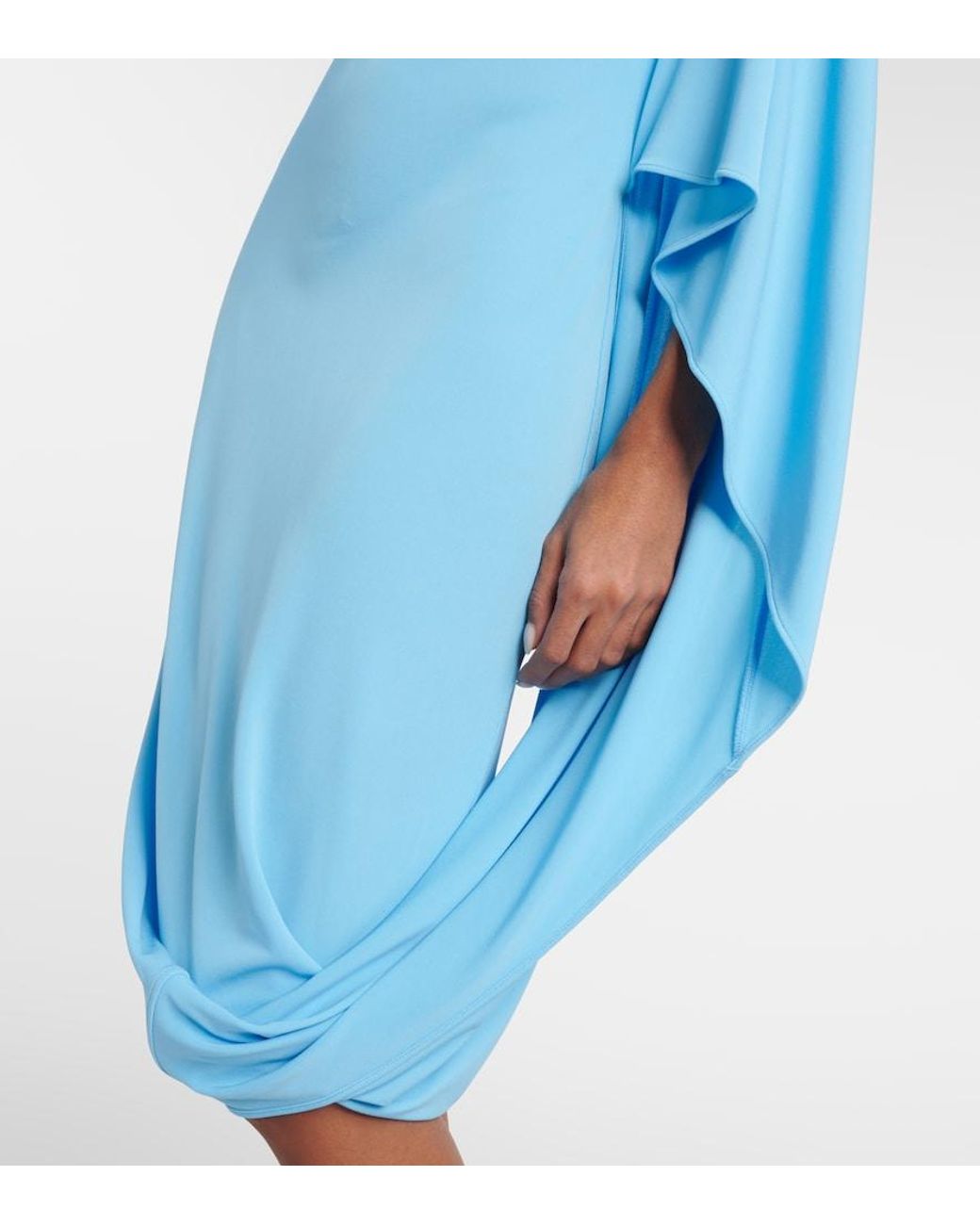 Stella McCartney Blue Draped Jersey Midi Dress