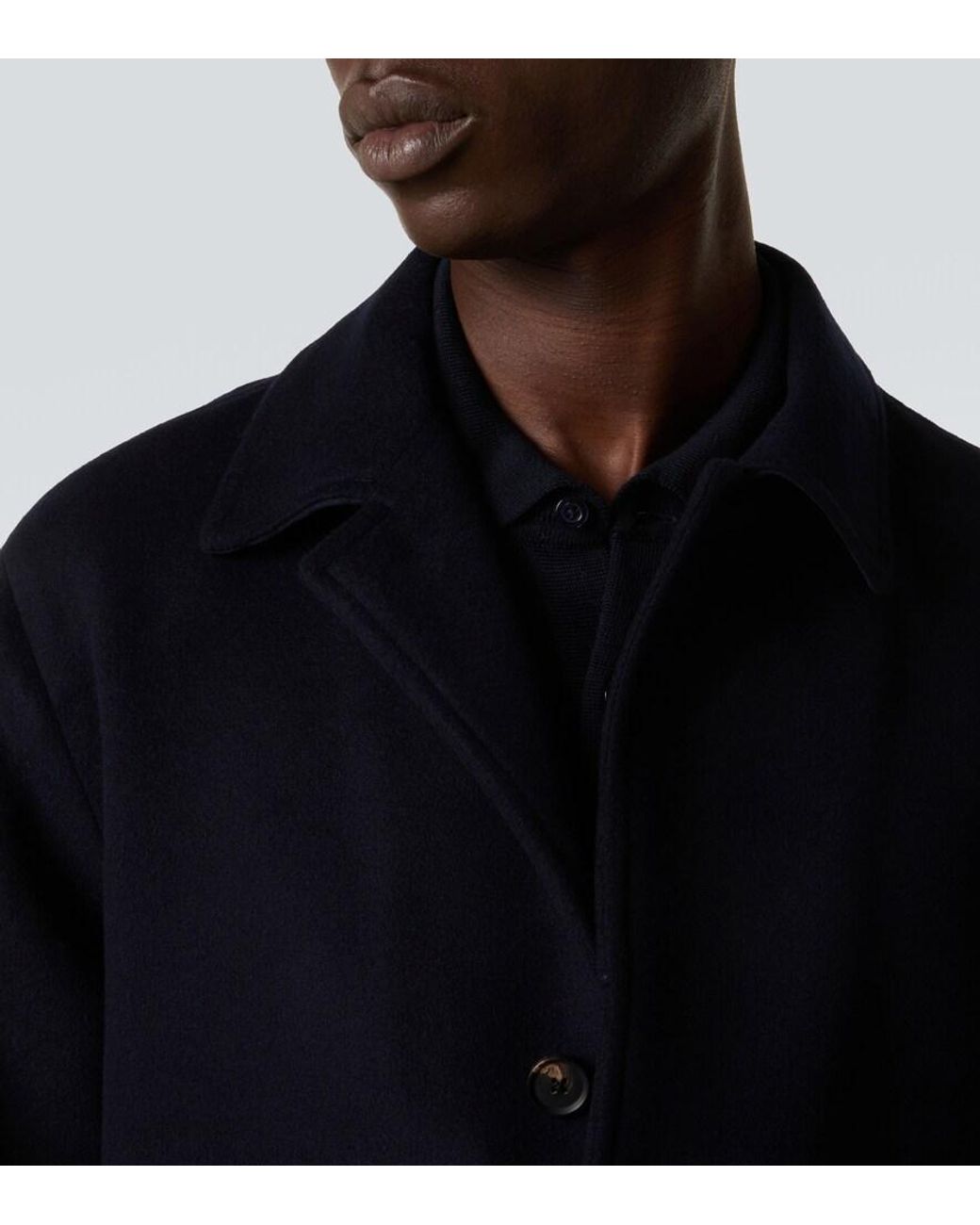 Saman Amel Mantel Aus Wolle in Blue für Herren