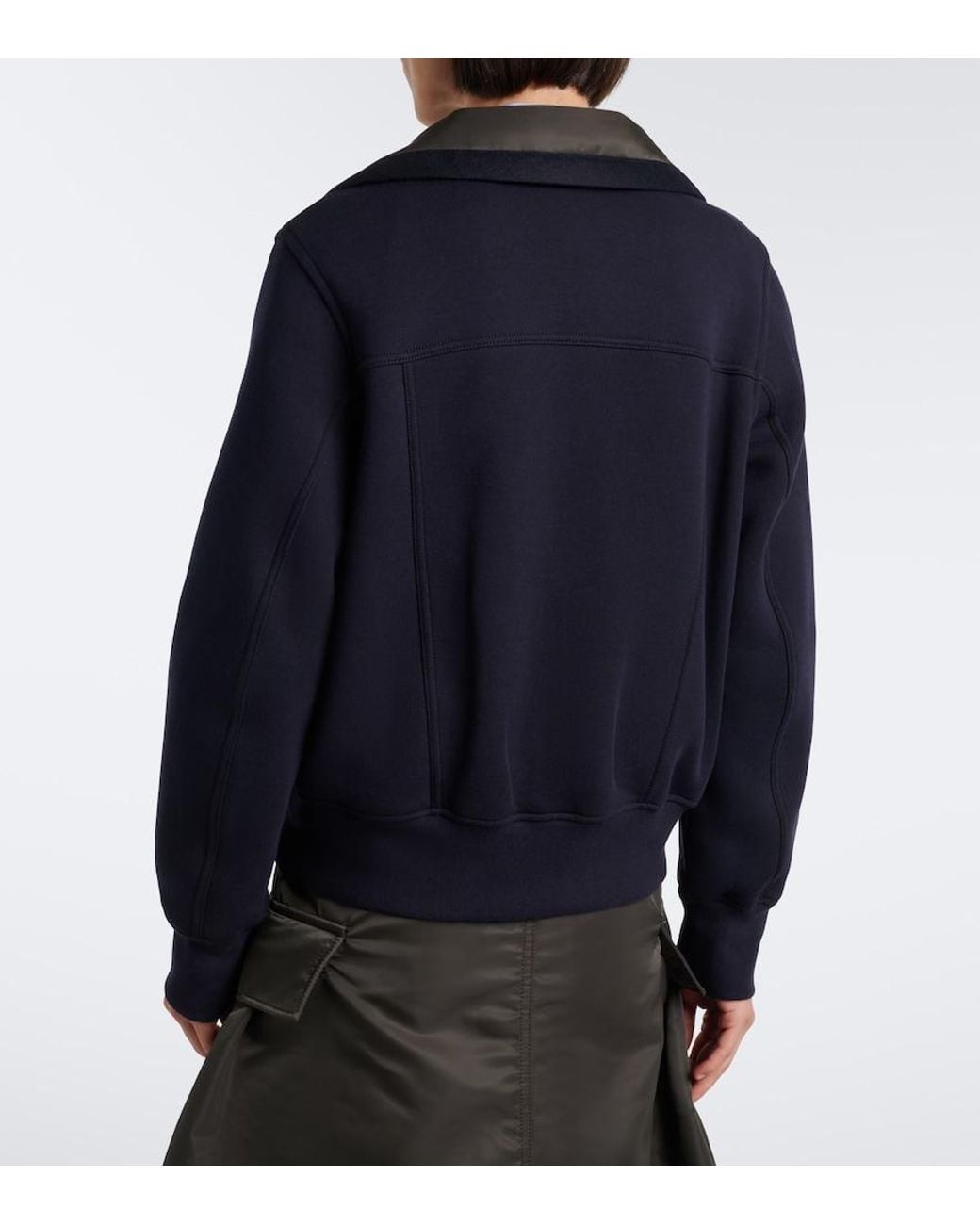 Sacai Black Cotton-Blend Blouson Jacket