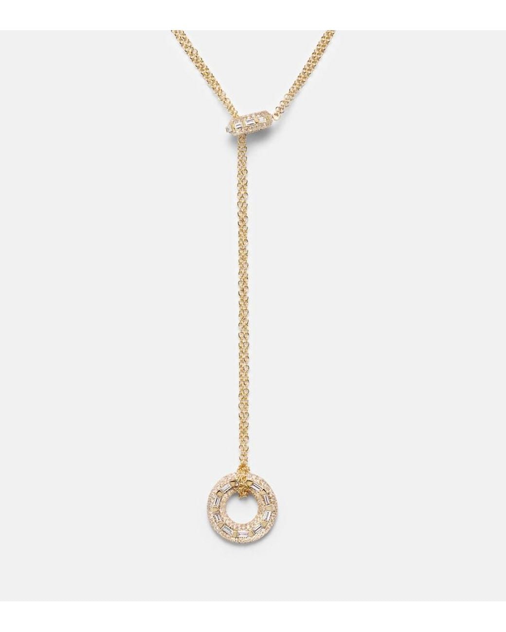 SHAY White Orbit 18Kt Lariat Necklace With Diamonds