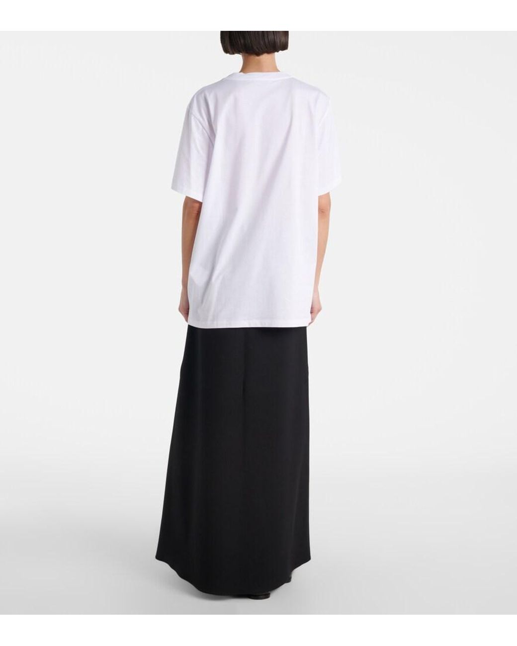 Max Mara White Bow-Print Cotton T-Shirt