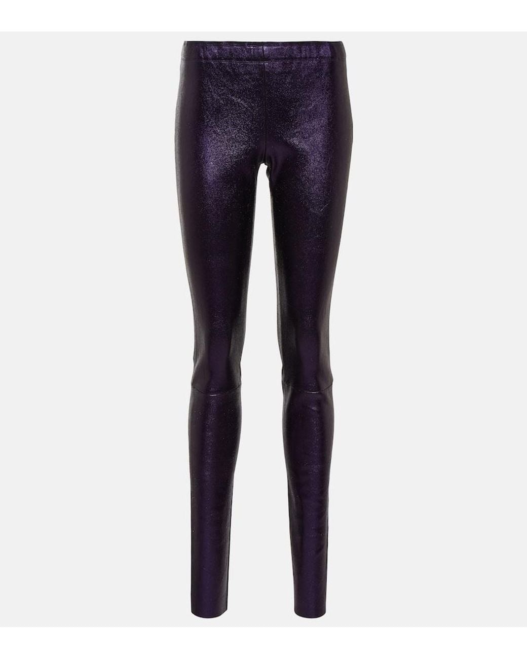 Stouls Blue Carolyn Metallic Leather Leggings