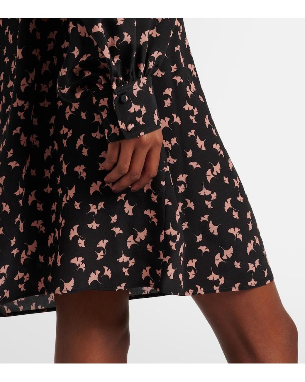 Chloé Black Floral Silk Chiffon Minidress