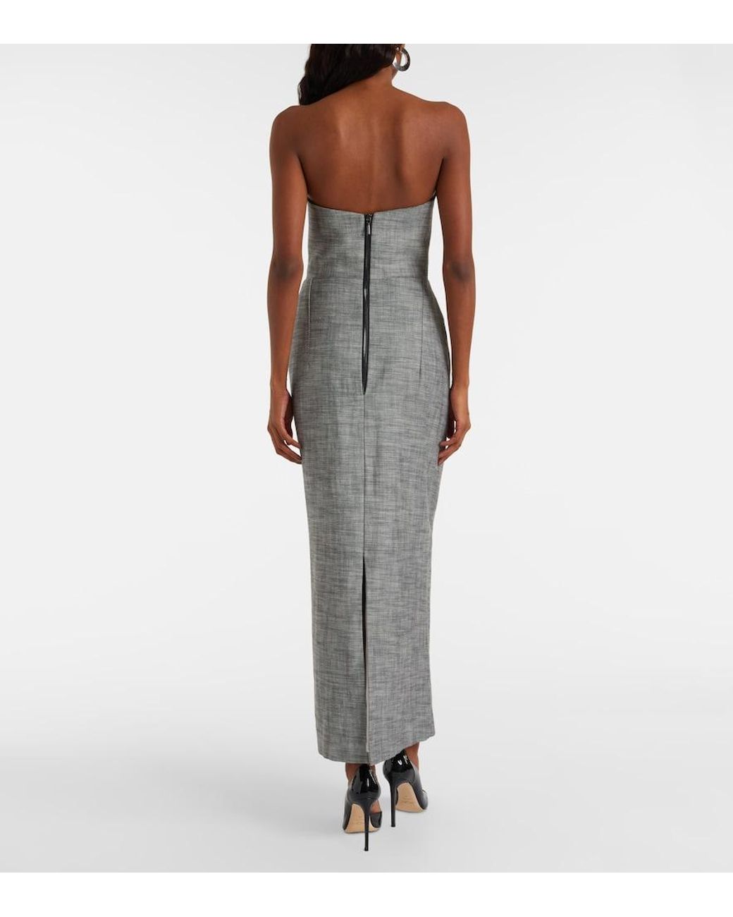 Maticevski Gray Saucy Minx Cotton Midi Dress