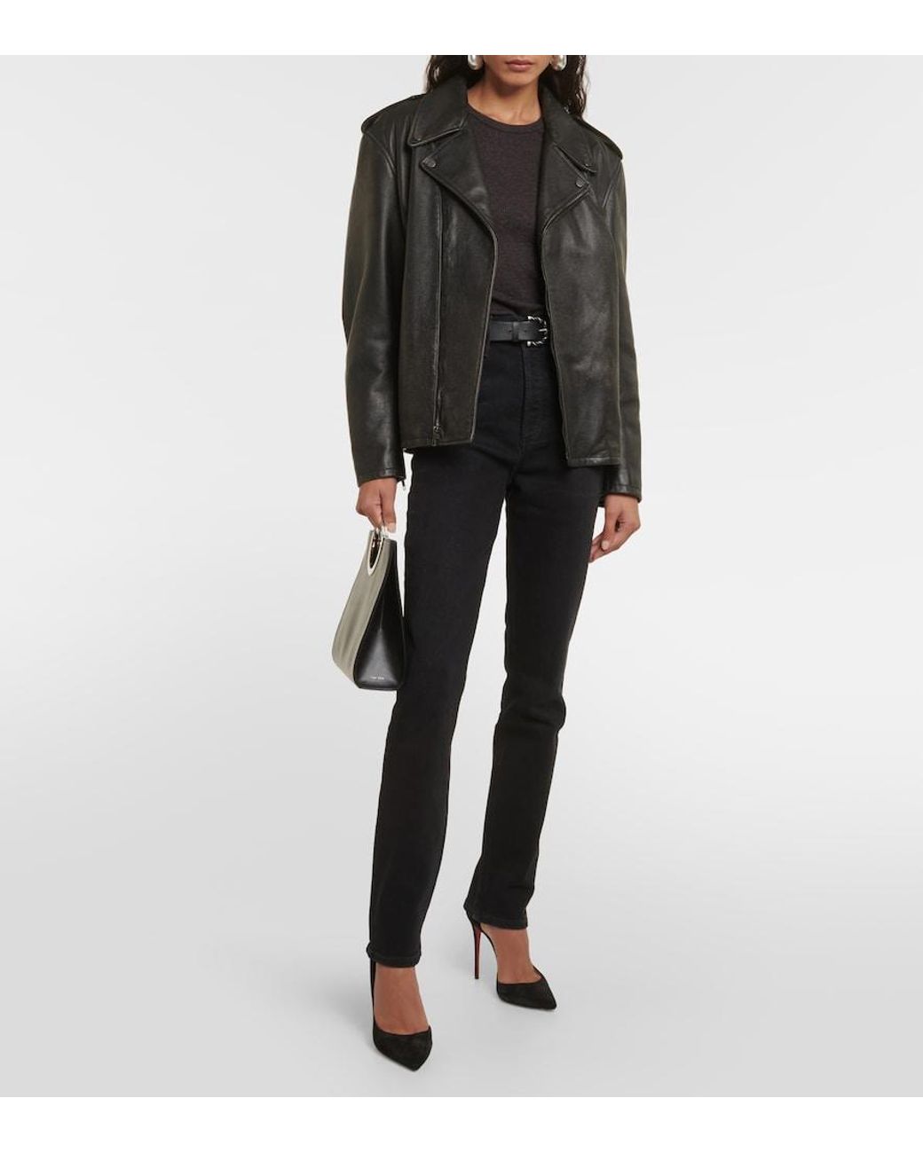 Agolde Black Freya High-Rise Slim Jeans
