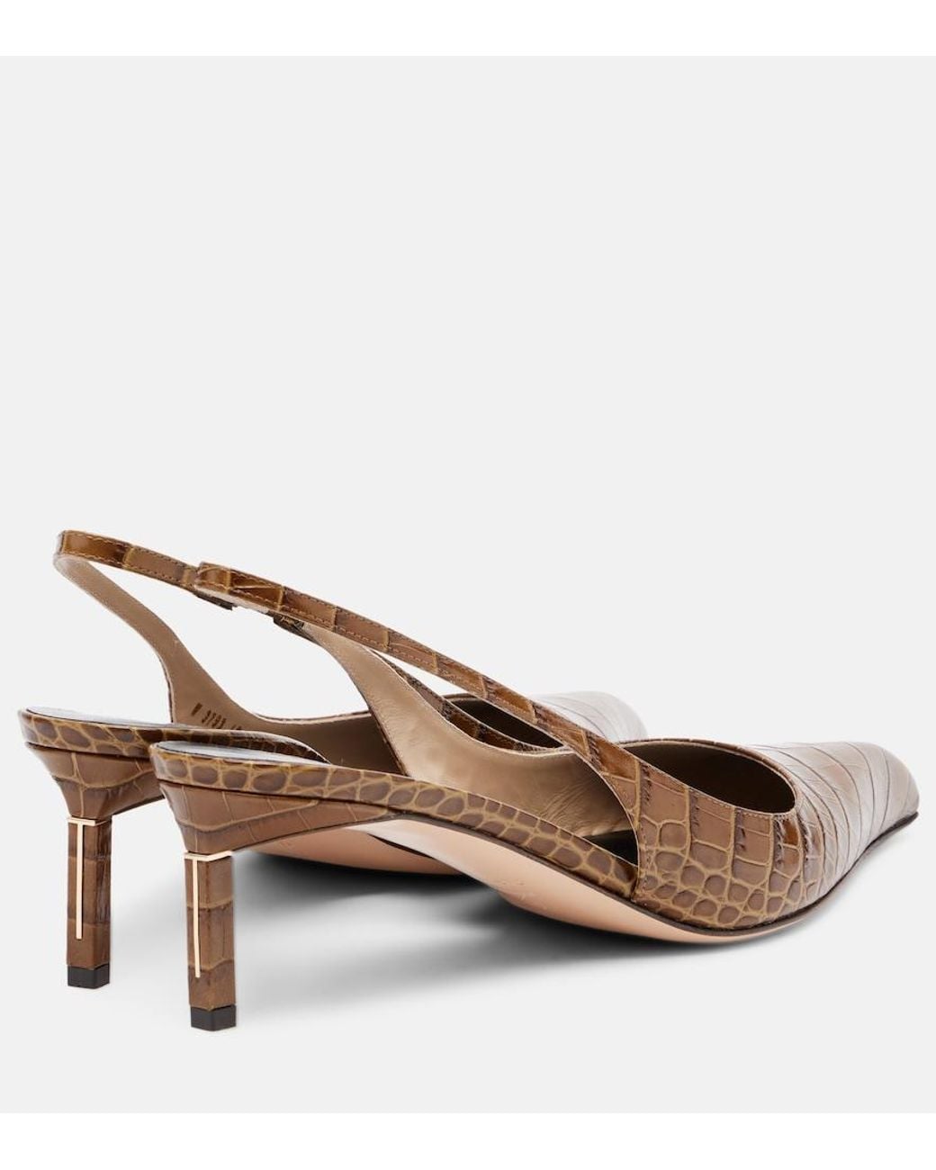 Tom Ford Brown Croc-Effect Slingback Pumps