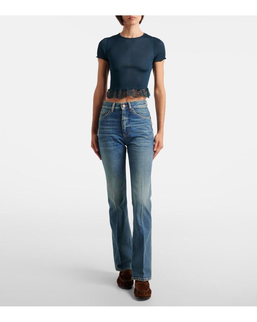 Saint Laurent Blue Clyde Bootcut Jeans