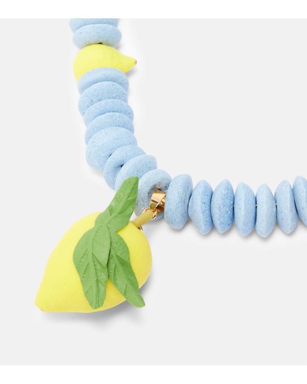 Jennifer Behr Blue Citron Beaded Necklace