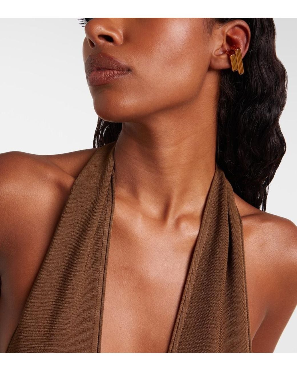 Khaite Metallic Empire 18Kt-Plated Ear Cuffs