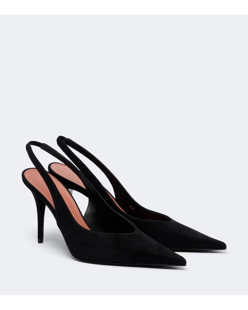 AMINA MUADDI Black Anok Suede Slingback Pumps