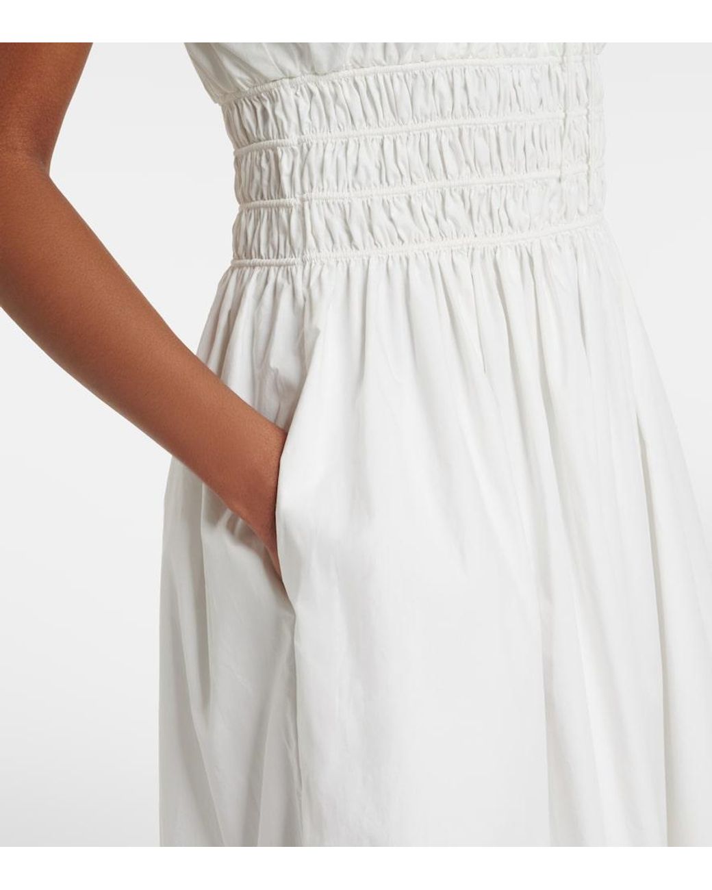 Faithfull The Brand White Elbie Lace-Trimmed Cotton Maxi Dress