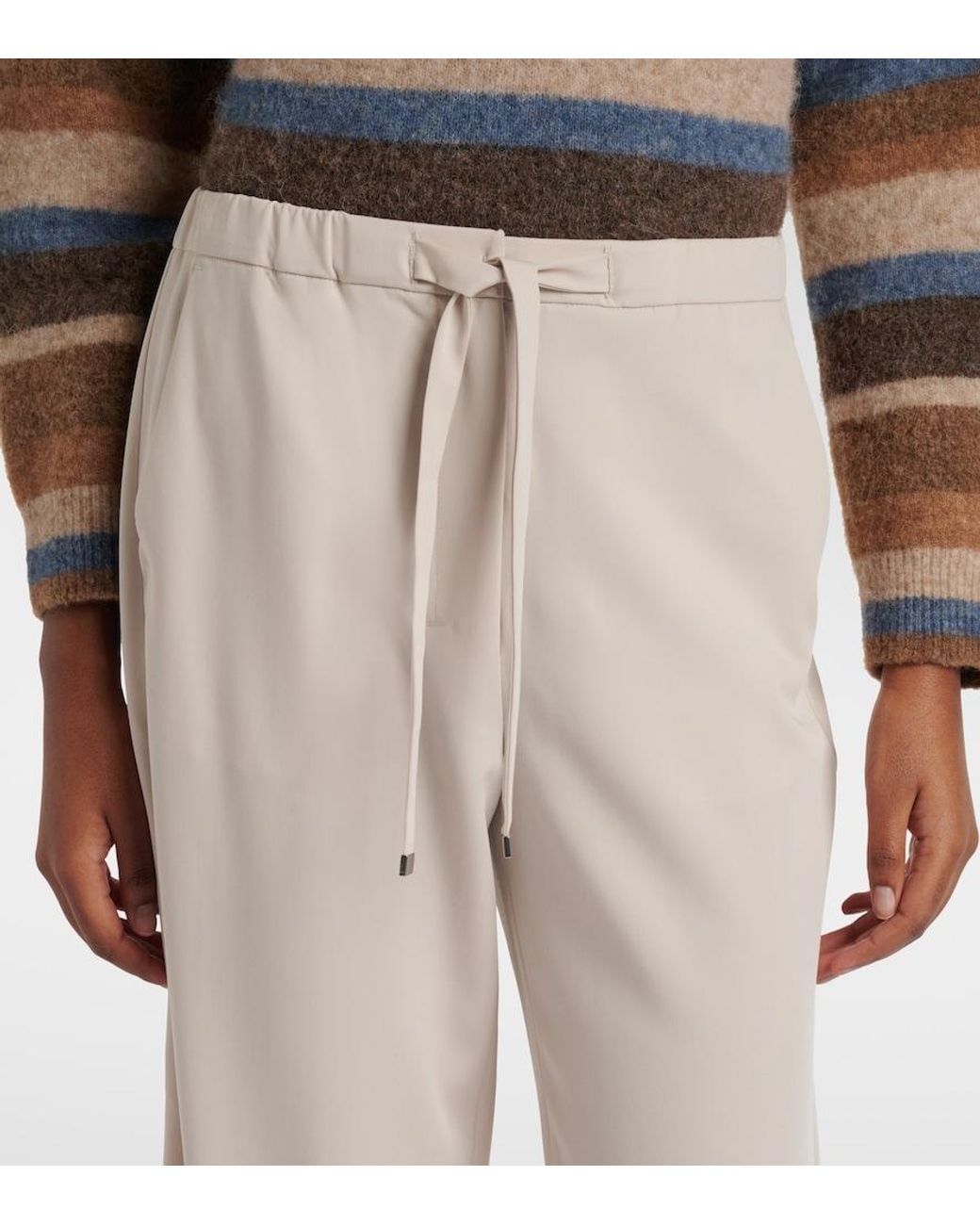 Max Mara Natural Margenta Virgin Wool Straight Pants