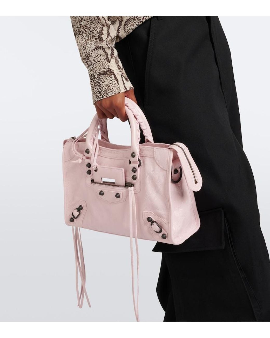 Balenciaga Pink Le City Small Leather Top-Handle Bag