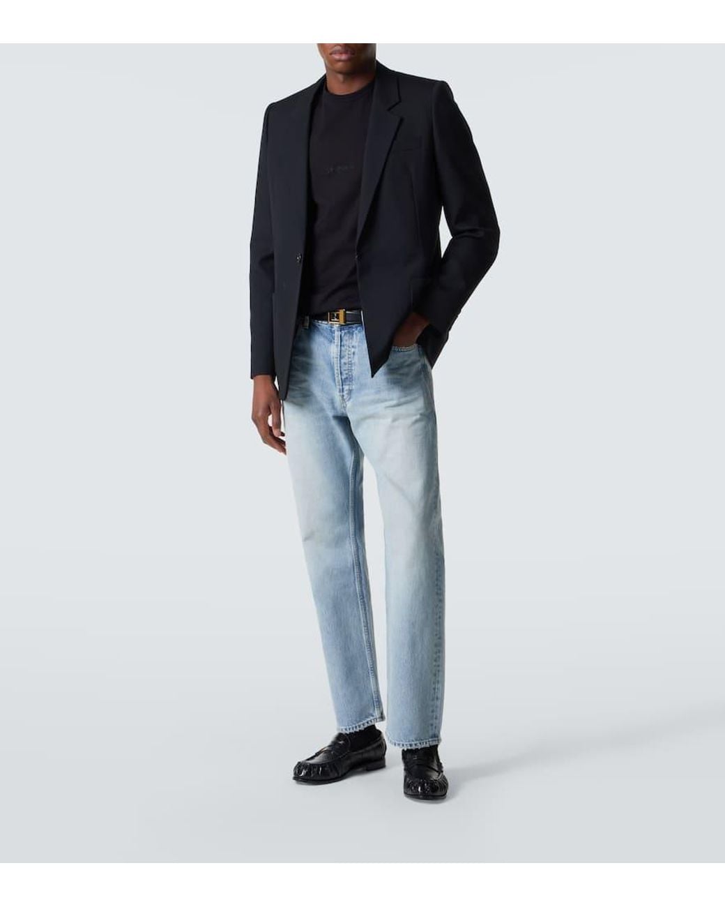 Saint Laurent Black Logo Cotton Jersey T-Shirt for men