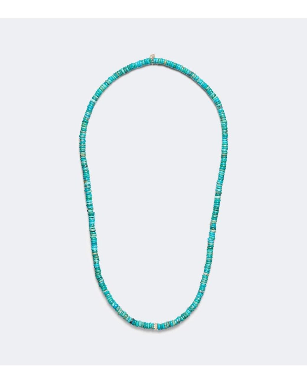 Sydney Evan Blue 14Kt Beaded Necklace With And Diamonds for men