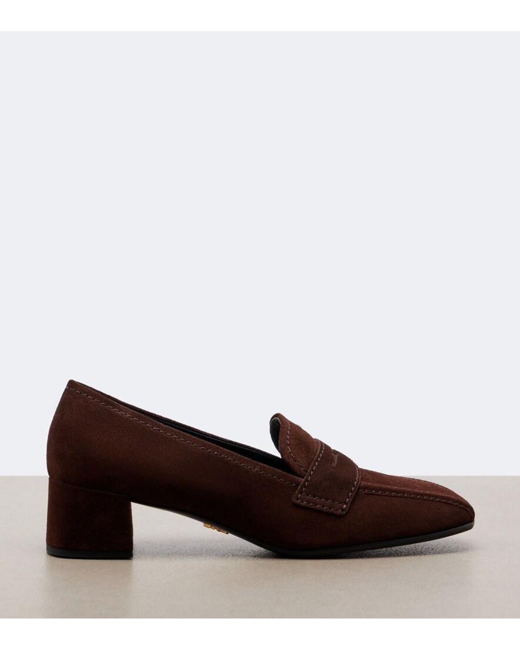 Prada Brown Suede Loafer Pumps