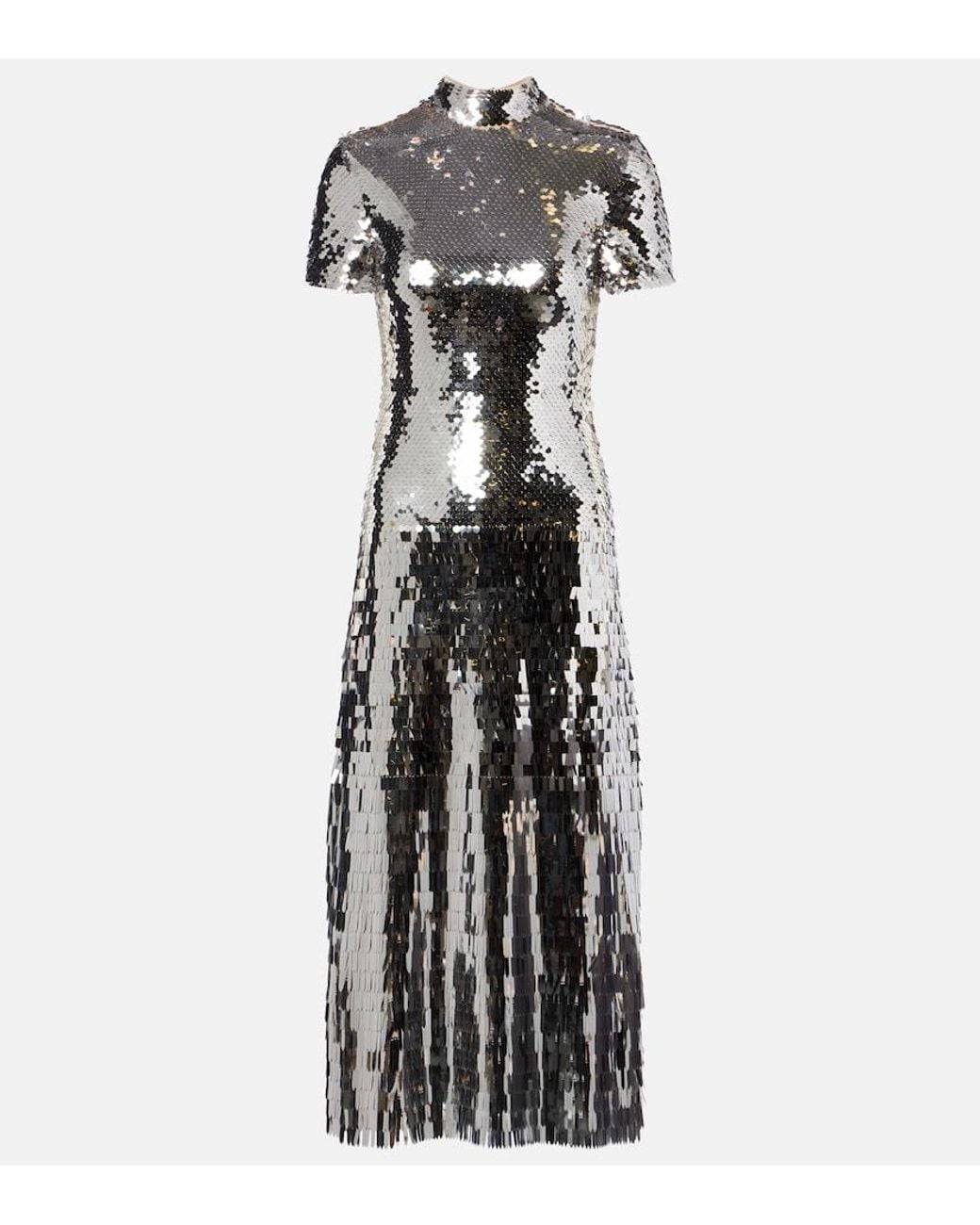 Self-Portrait Black Sequined Midi Dress