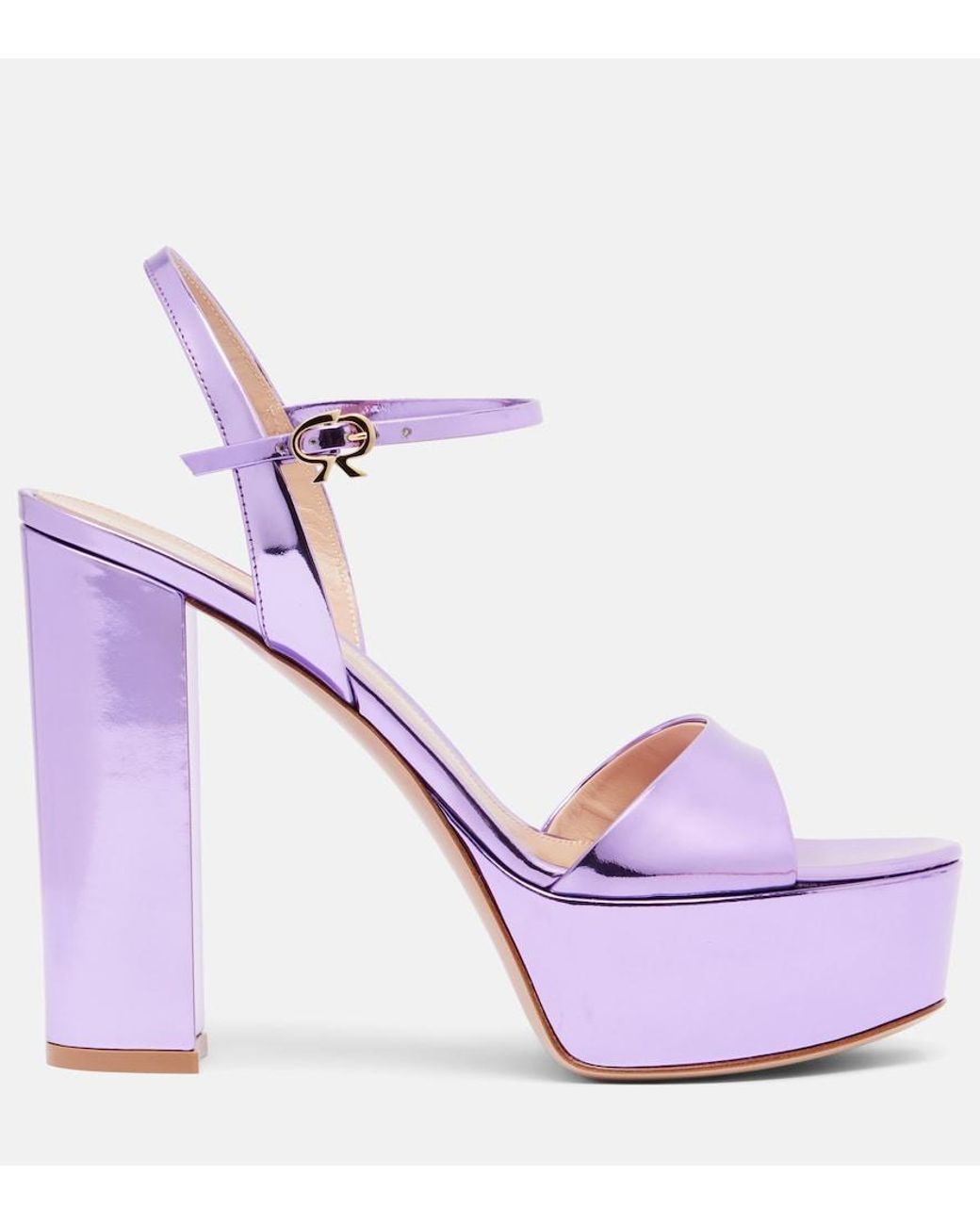 Gianvito Rossi Purple Marlena 125 Leather Platform Sandals