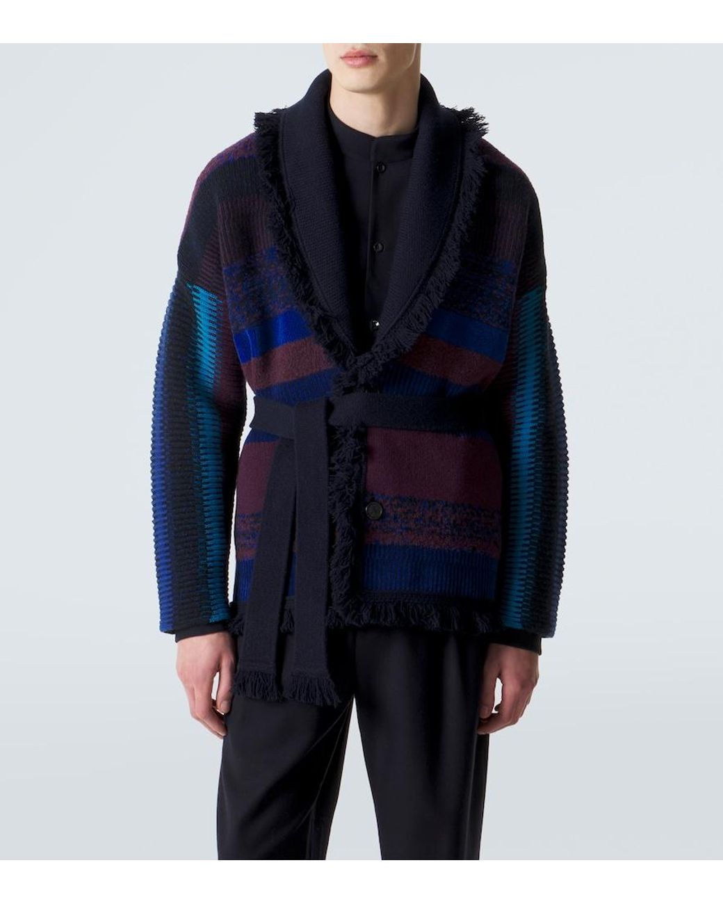 Giorgio Armani Blue X Alanui Cashmere-Blend Cardigan for men