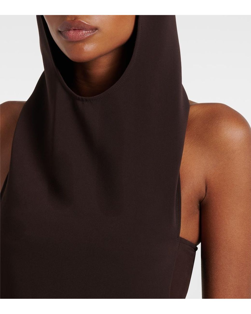 Courreges Brown Draped Bodysuit