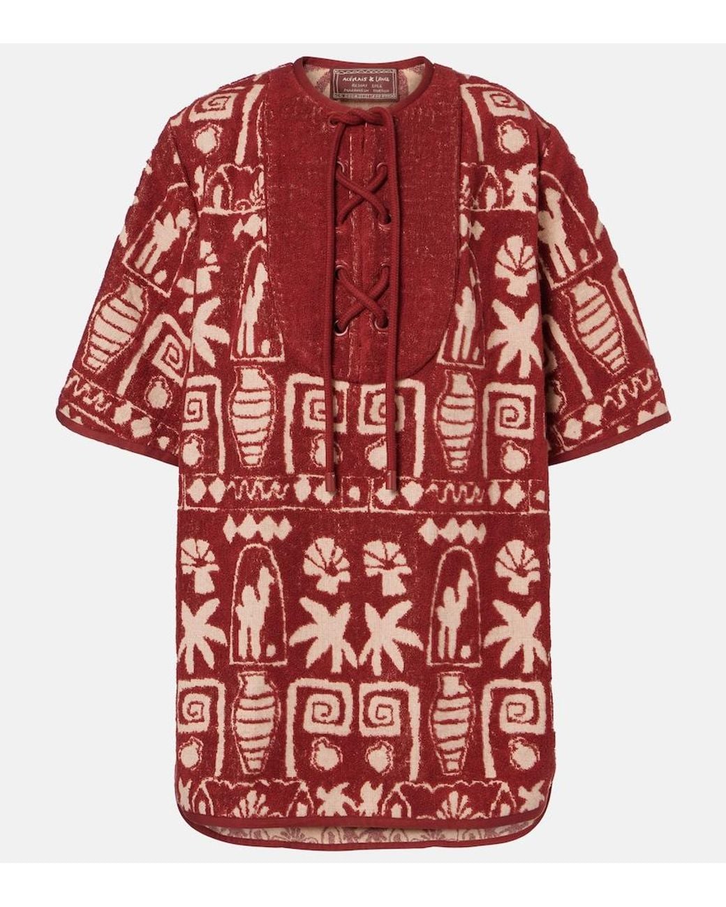 ALÉMAIS Red X Lrnce Maya Cotton Minidress