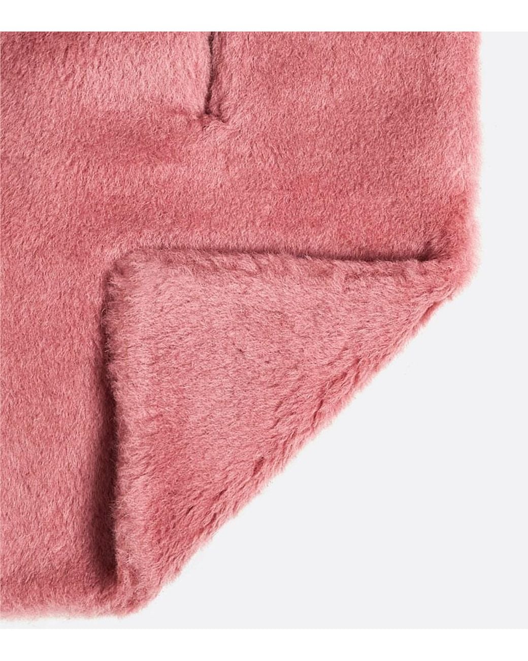 Max Mara Pink Full Alpaca Wool-Blend Teddy Scarf