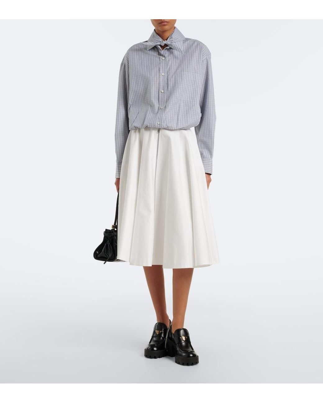 Prada Black Leather Platform\ Loafers