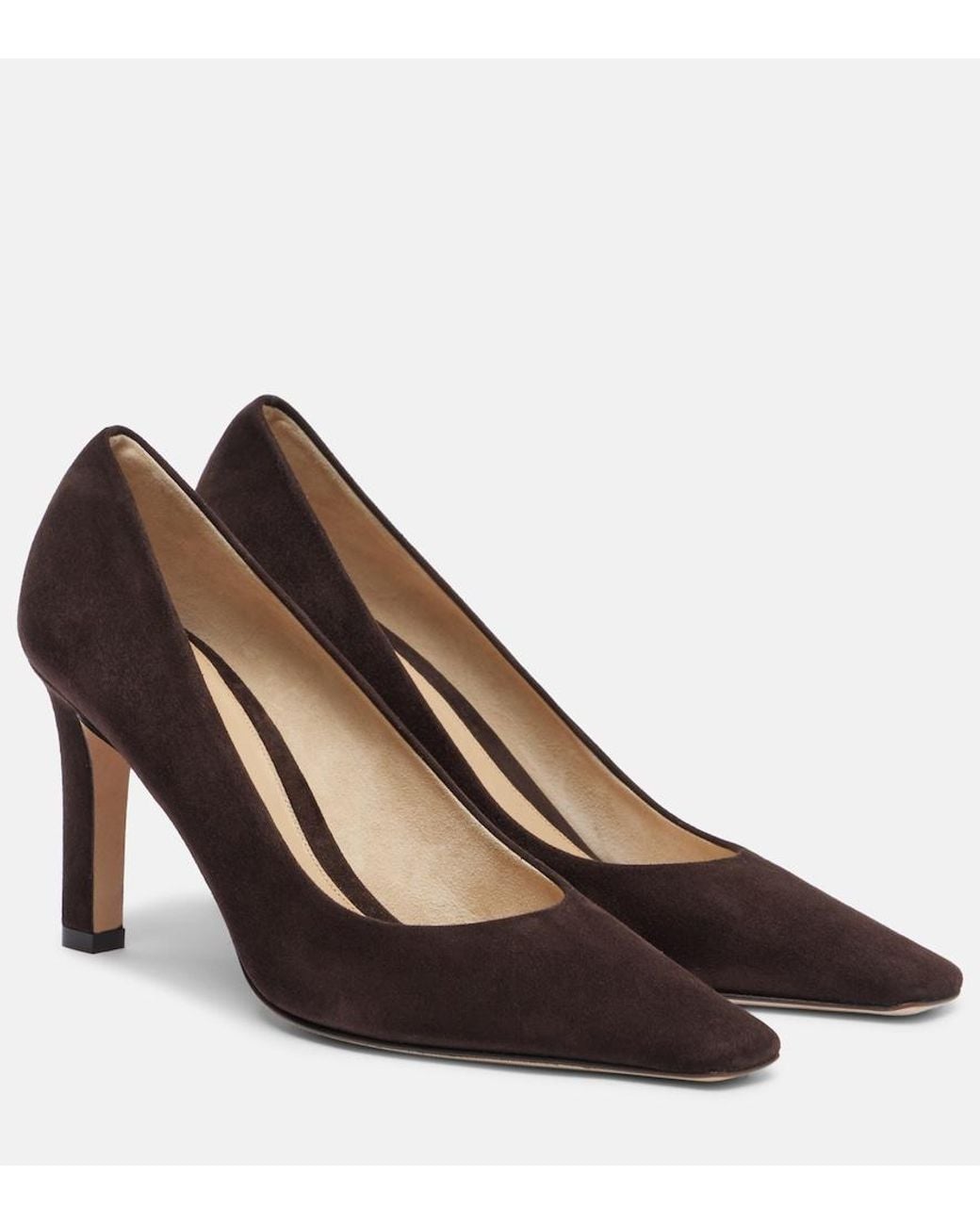 The Row Brown Carla 80 Suede Pumps