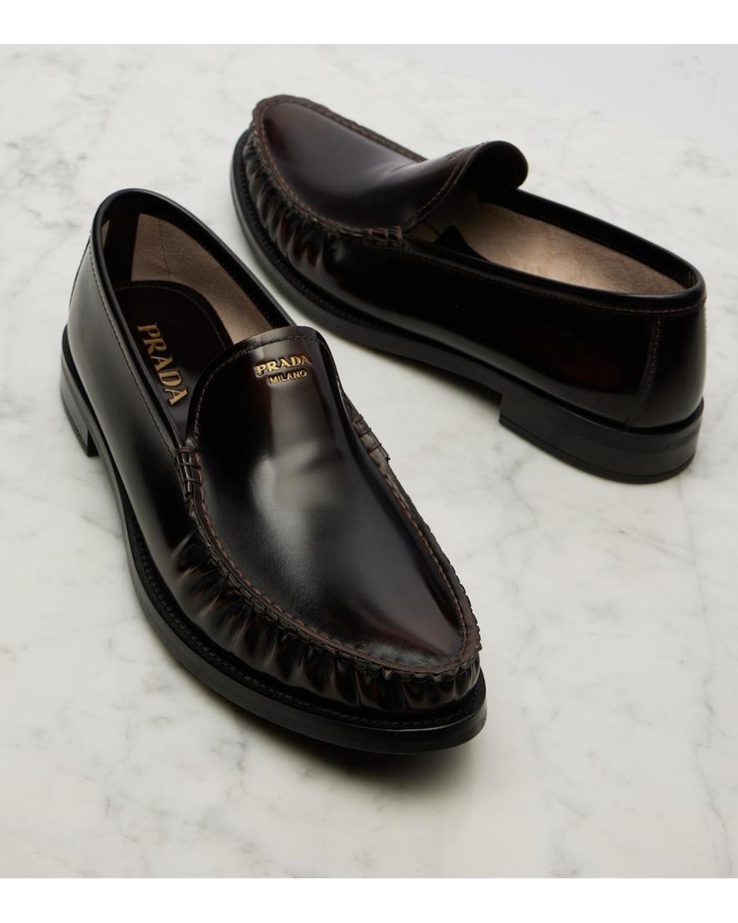 Prada Black Leather Loafers